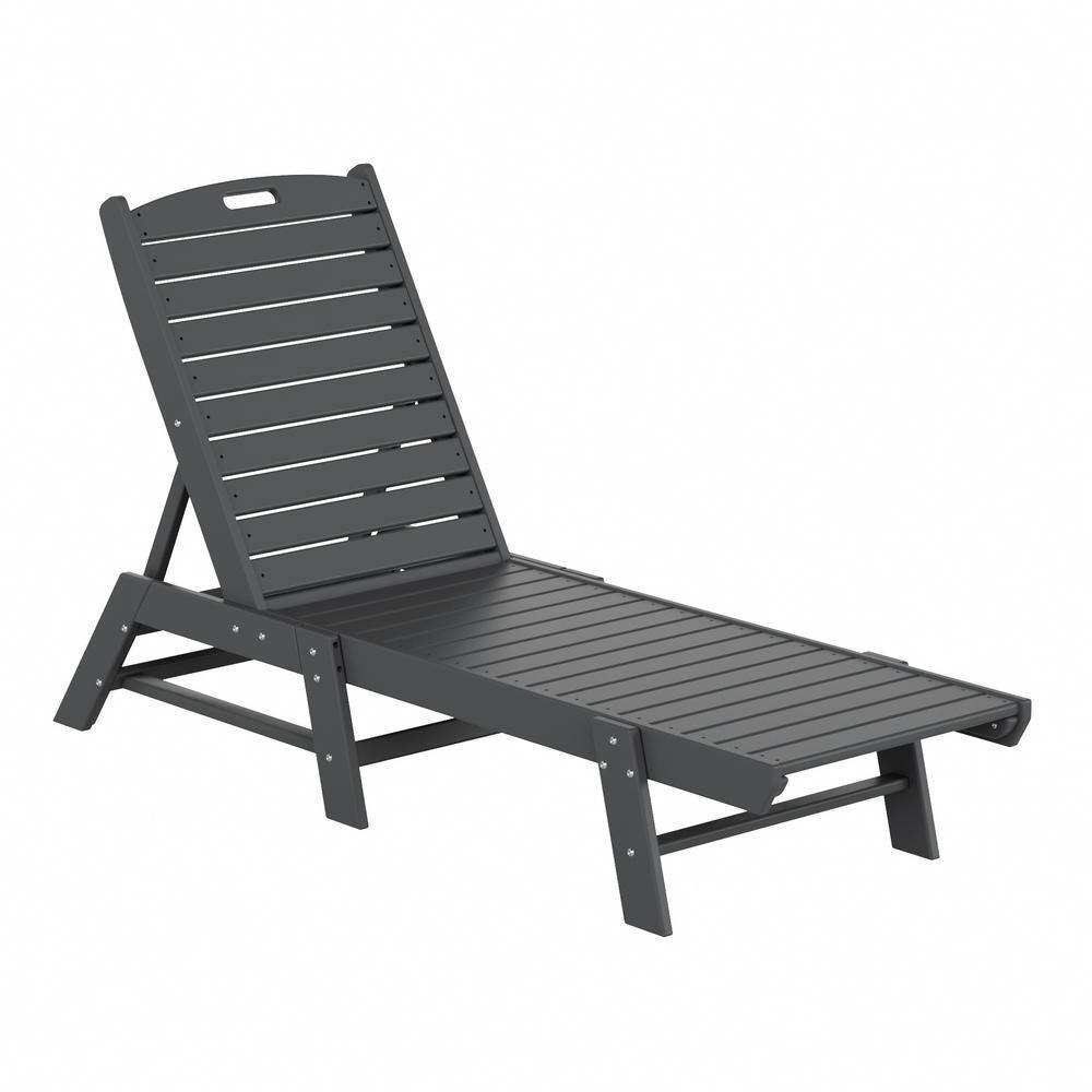 Laguna Gray Fade Resistant HDPE All Weather Plastic Outdoor Patio Reclining Chaise Lounge Chair with Adjustable Back price history on PriceWatchPro