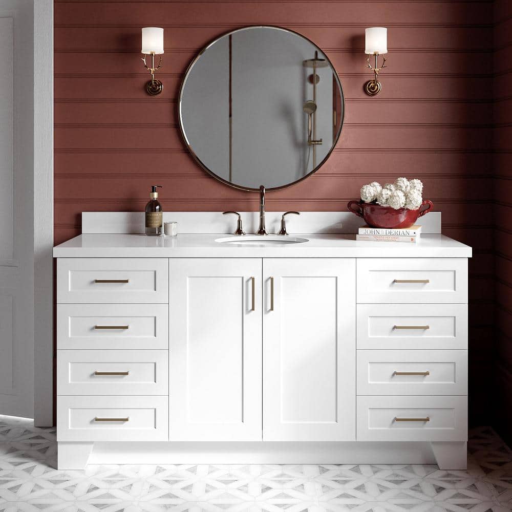 Taylor 66 in. Single Sink Freestanding Bathroom Vanity in White with Pure White Quartz Top price history on PriceWatchPro
