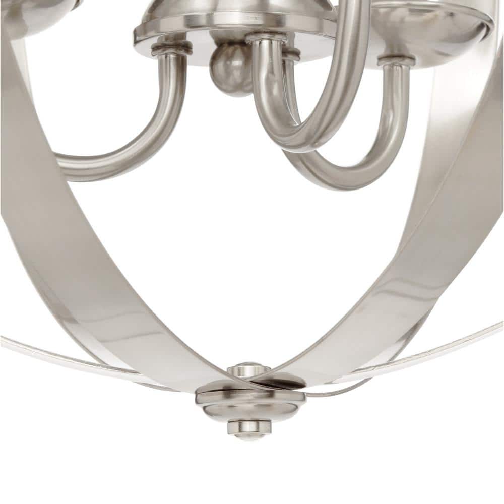 Elegant Stella Mira 15" Brushed Nickel Globe Chandelier with Industrial Charm