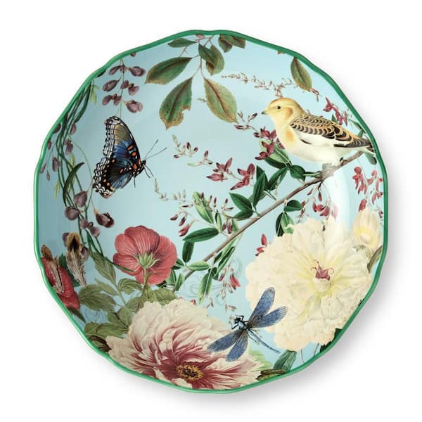 Certified International 13 in. 112 fl. oz. Multi-Colored Ceramic Flora Serving Bowl