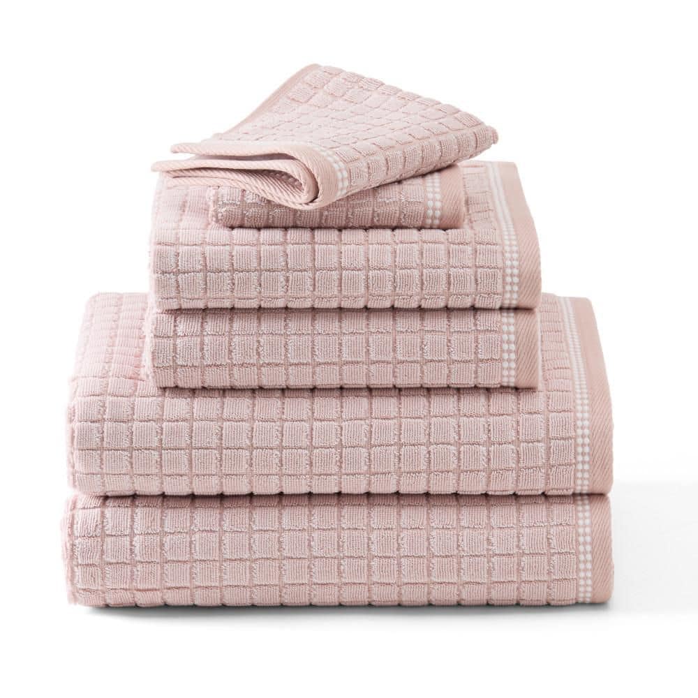 Windowpane Textured Blush Cotton 6-Piece Bath Set price history on PriceWatchPro