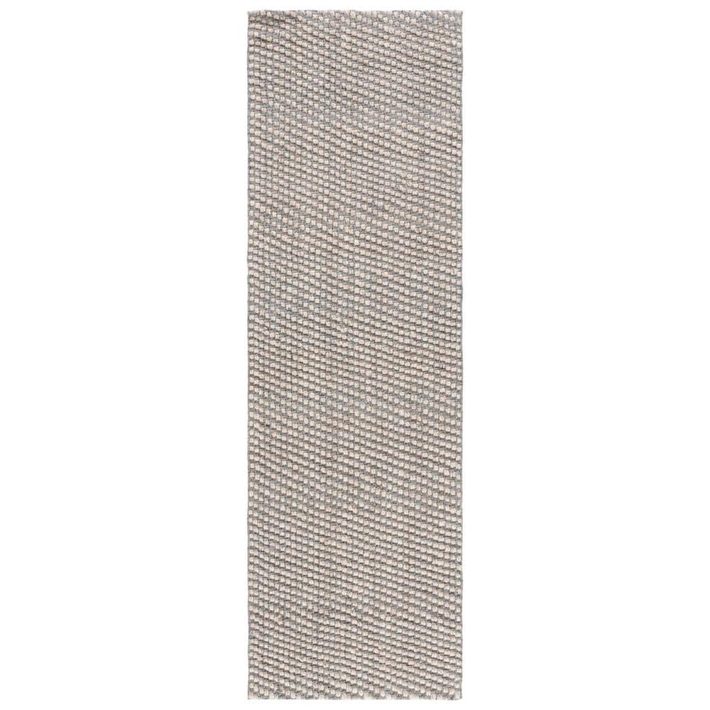 Solid Color Rags SAFAVIEH Natural Fiber 3 ft. x 8 ft. Natural/Gray Solid Color Runner ...