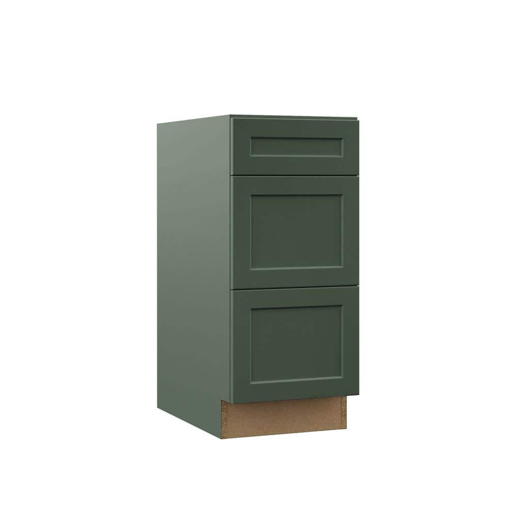 Designer Series Melvern 15 in. W x 24 in. D x 34.5 in. H Assembled Shaker 3-Drawer Base Cabinet in Forest price history on PriceWatchPro