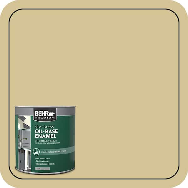 BEHR 1 qt. #M310-4 Almondine Oil-Base Semi-Gloss Enamel Interior ...