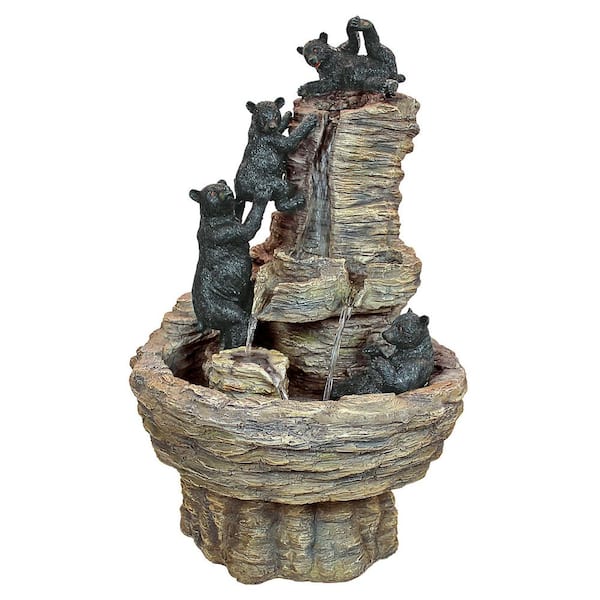 Design Toscano 27 in. H Rocky Mountain Splash Bear Polyresin Garden Fountain