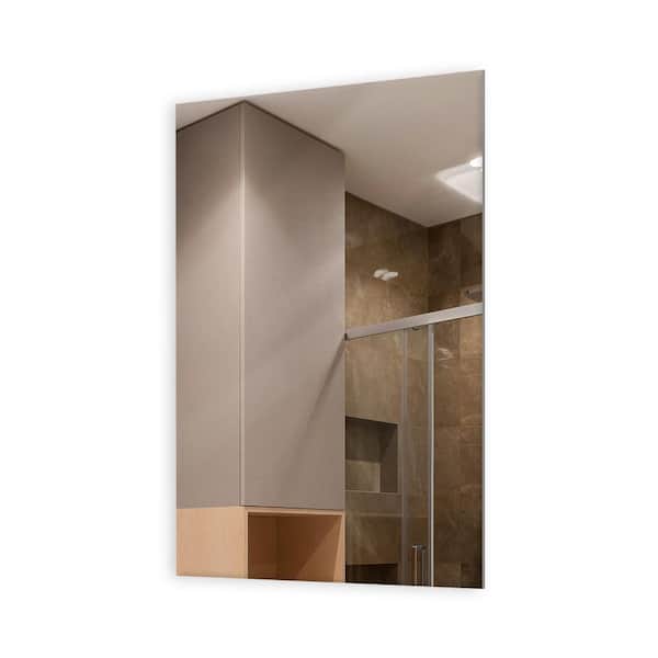 Fab Glass and Mirror 18 in. x 30 in. Frameless Rectangular Tempered Wall Mount Mirror 1/4 in. Thick Flat Edge Polish Bathroom Vanity Mirror