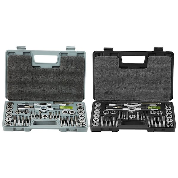 Tap and Die Set, Bearing Steel Taps and Dies, Essential Threading Tool, Metric and SAE Standard (80-Pieces)