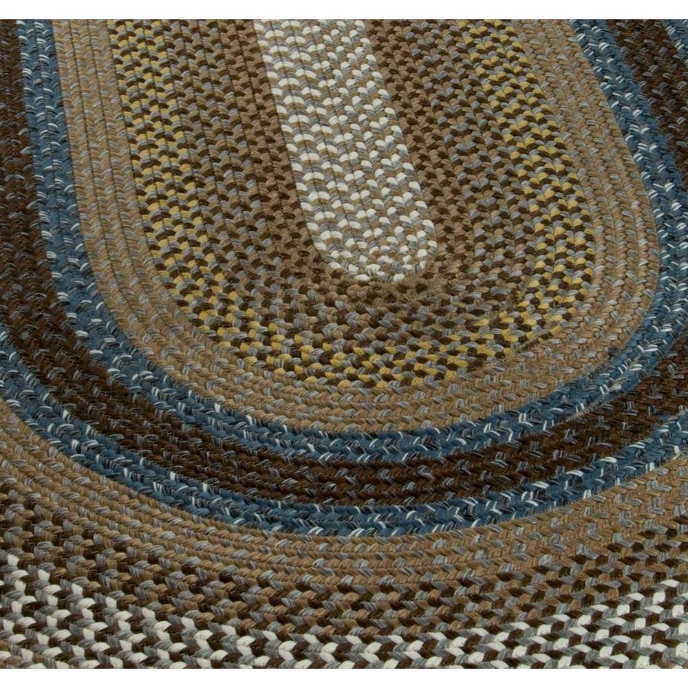 Handmade Brown and Multi Oval Braided Rug 10' x 14'