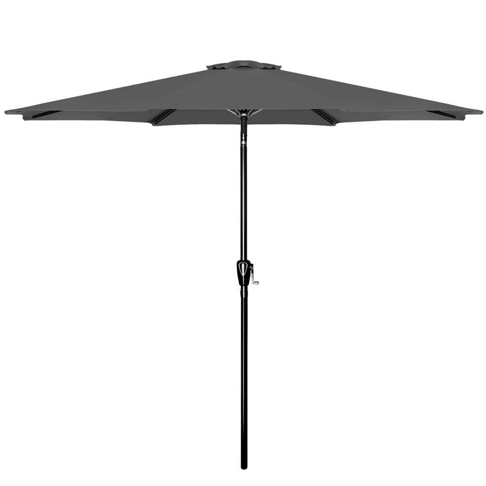 9 ft. Outdoor Market Table Patio Umbrella with Button Tilt, Crank and 8-Stu