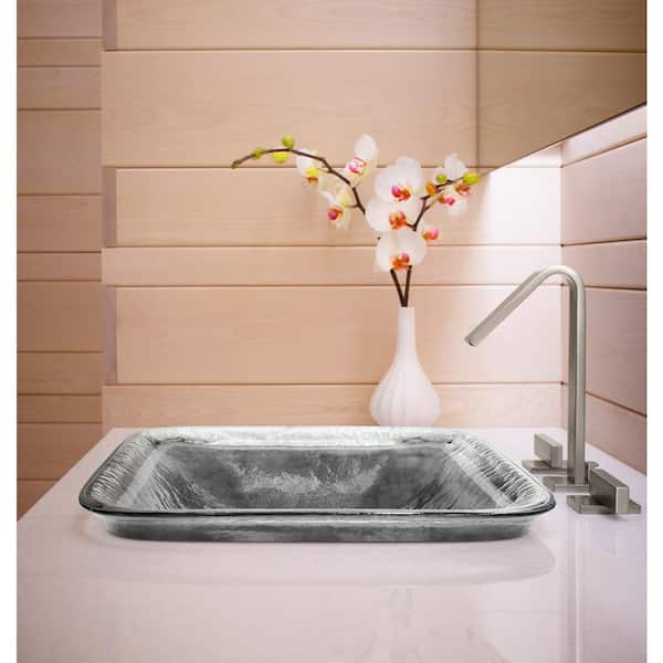 Inia 20.6 in. x 14.94 in. Vessel Bathroom Sink in Ice Glass