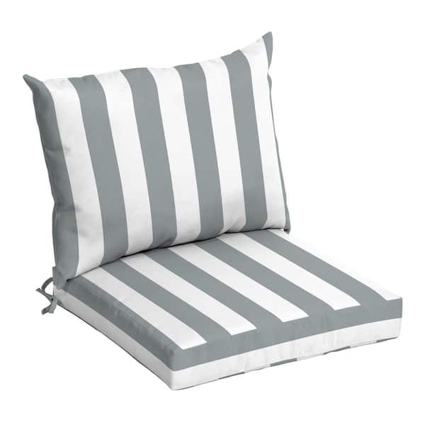 Arden Selections 21 In X Stone Cabana Stripe Outdoor Dining Chair Cushion Zm02825b D9z1 The Home Depot Arden Selections 21 In X Stone, Black And White Stripe Outdoor Dining Chair Cushion