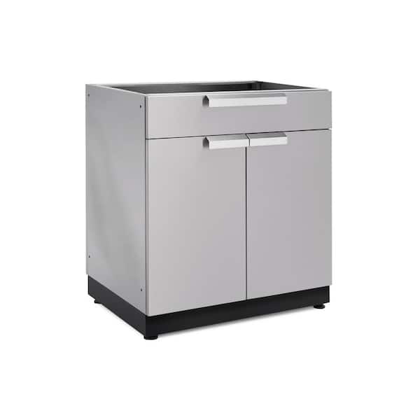 Stainless Steel 32 in. W x 36.5 in. H x 23 in. D 2-Door Outdoor Kitchen Cabinet with Drawer