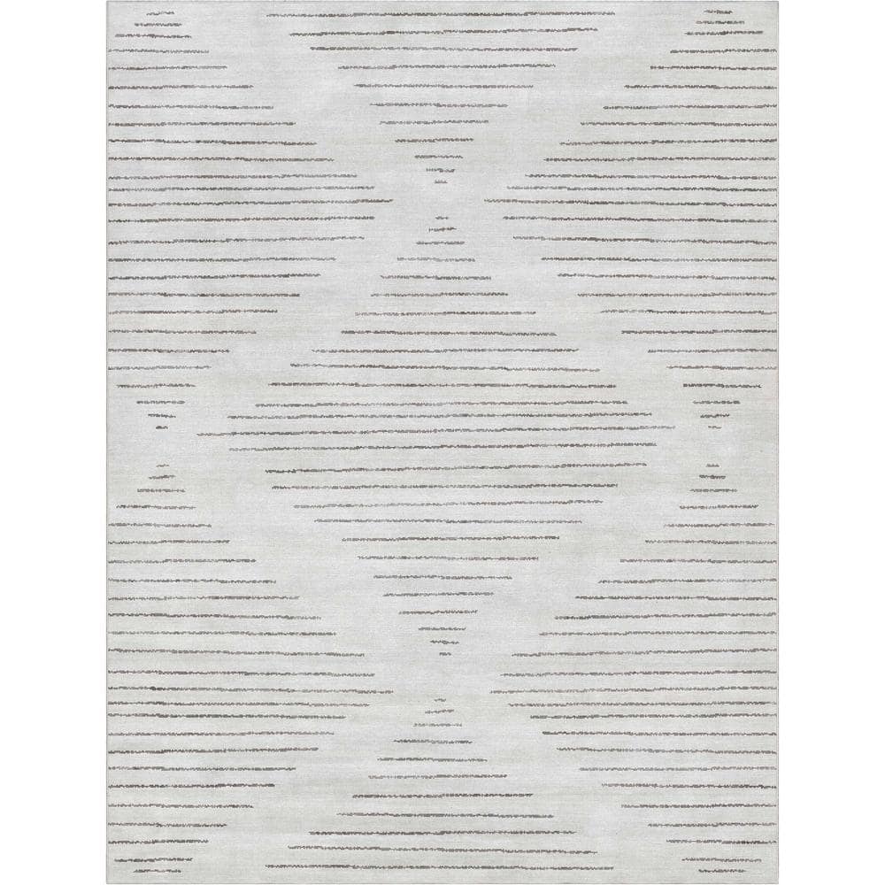 Well Woven Apollo Moroccan Trellis Lattice Gray Beige 5 ft. 3 in. x 7
