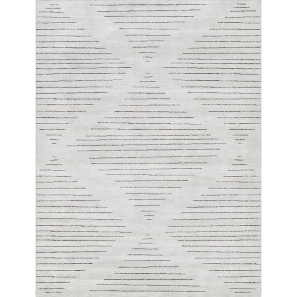 Gray Beige 5 ft. 3 in. x 7 ft. 3 in. Flat-Weave Apollo Moroccan Trellis Lattice Area Rug