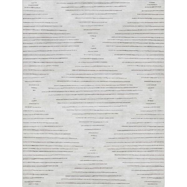 Well Woven Gray Beige 7 ft. 7 in. x 9 ft. 10 in. FlatWeave Apollo