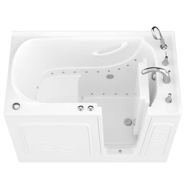 Universal Tubs HD Series 53 in L x 30 in W Right Drain Quick Fill Walk-In Air Tub in White