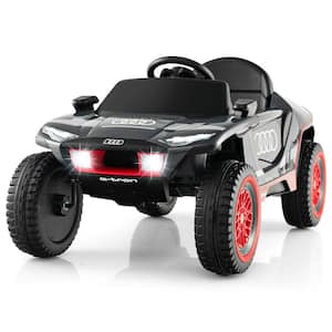 11 in. 12V Licensed Audi Kids Ride-On E-torn Racing Car w/Remote Control and Lights Gray