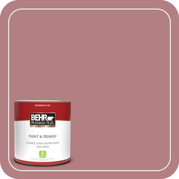 BEHR PREMIUM PLUS 1 qt. #T14-15 Minuet Rose Flat Low Odor Interior Paint & Primer