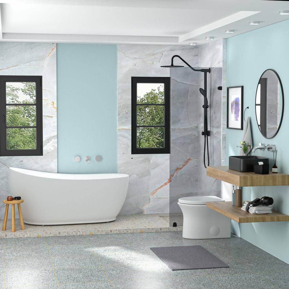 16" Black Ceramic Rectangular Countertop Bathroom Sink