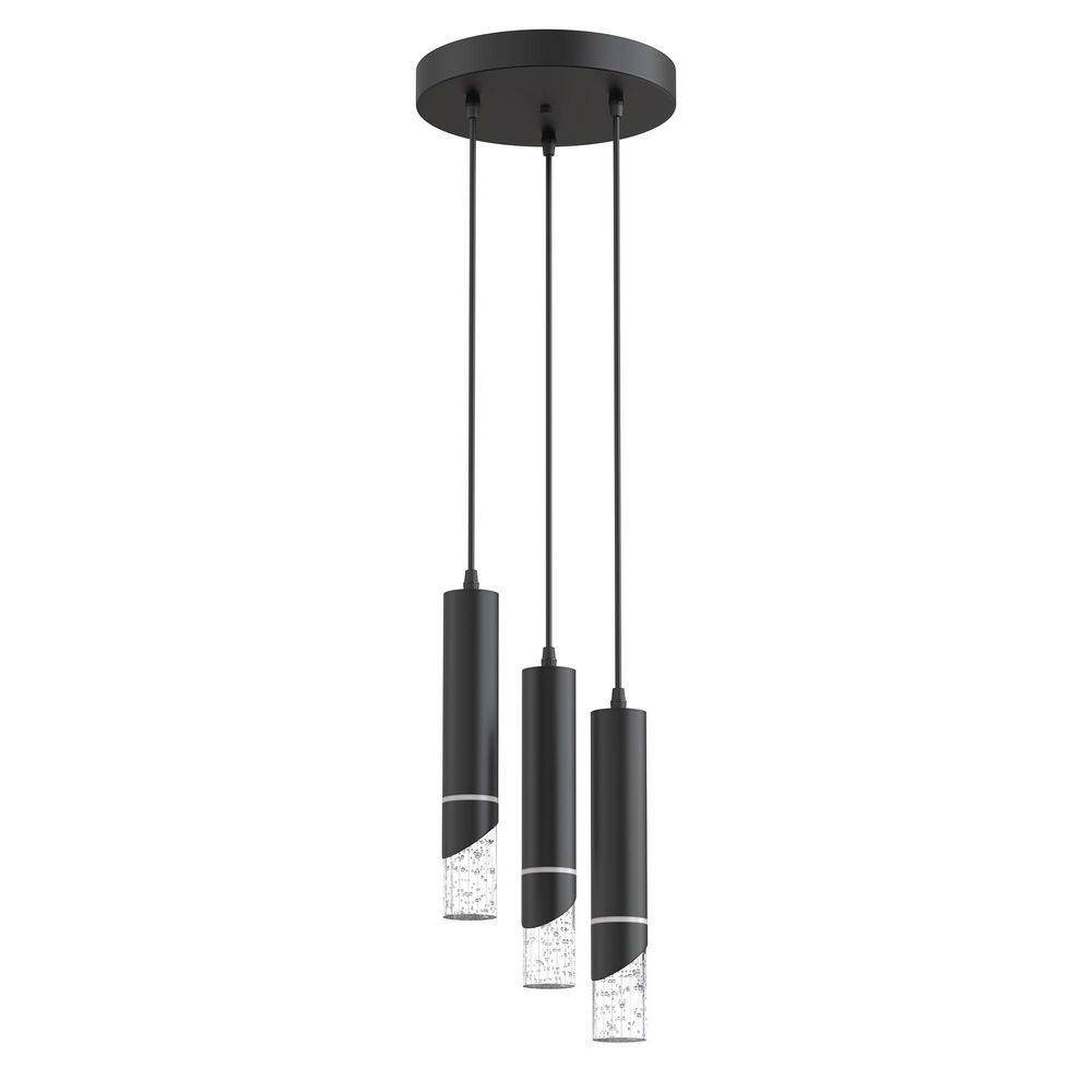 3-Light Black Cluster Integrated LED Mini Pendant Light, Metal and Glass Ceiling Lighting for Kitchen Island and Bedroom price history on PriceWatchPro