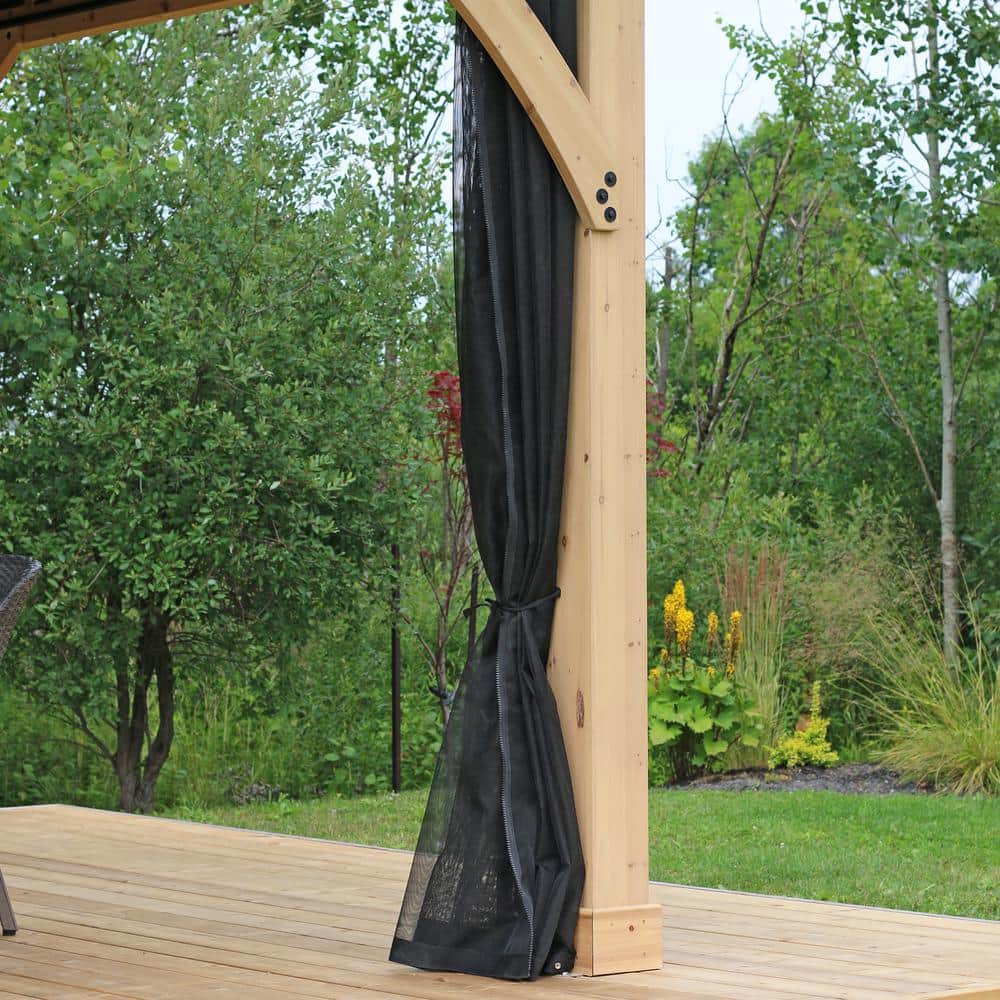 11' x 13' Black Mesh Gazebo Screen Kit
