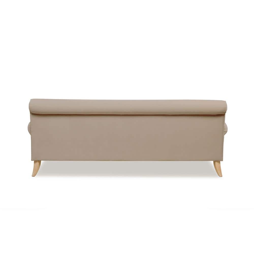 Mink Beige Velvet Lawson Sofa with Rolled Arms