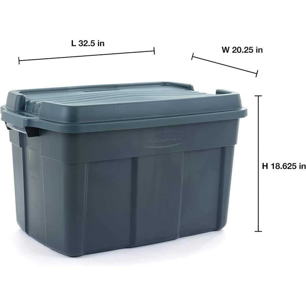 Eco Green Stackable Recycled Plastic Storage Bins with Lids, 37 Gal, Pack of 3