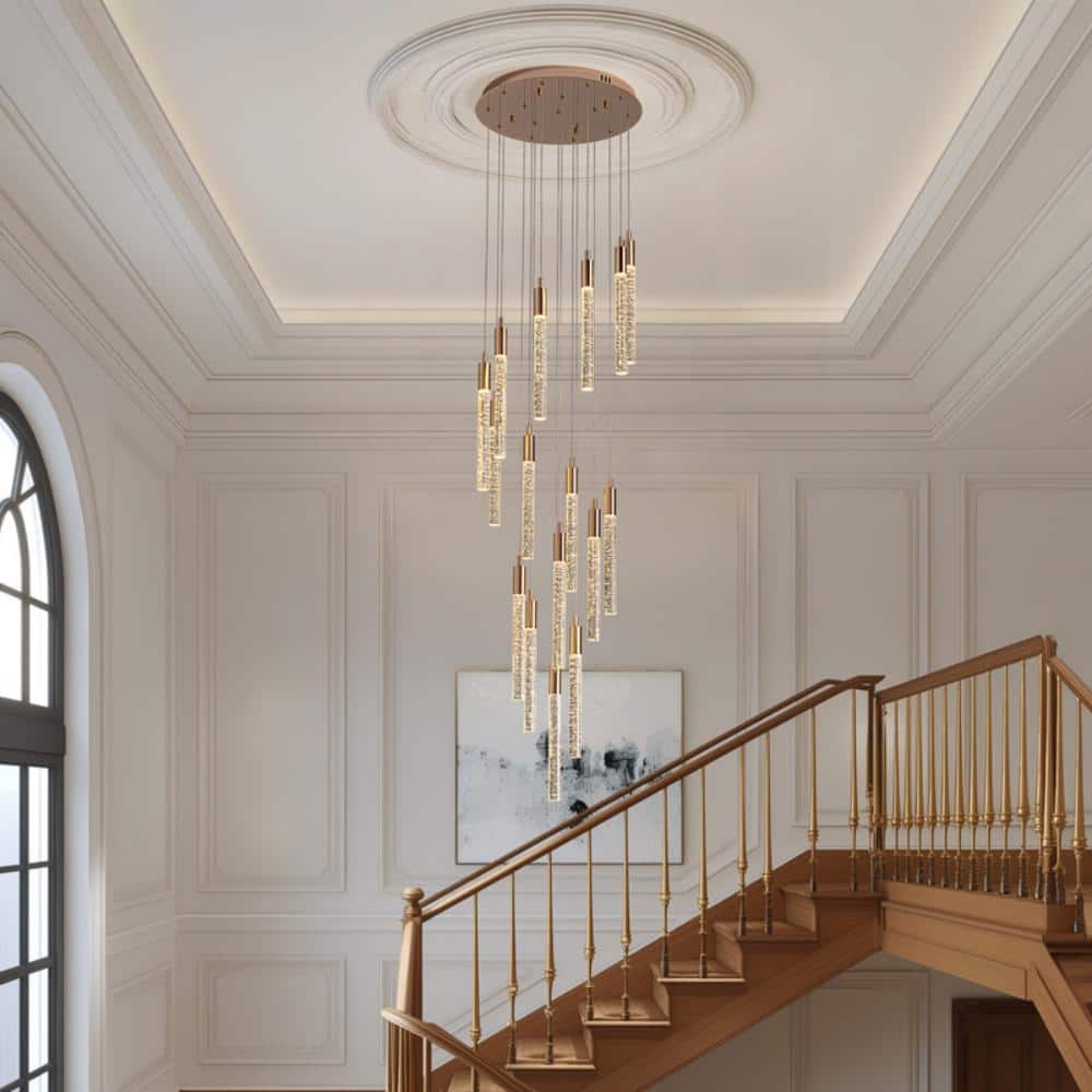18-Light Gold Modern Spiral Entryway Foyer Chandelier price history on PriceWatchPro