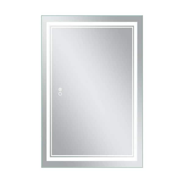 Unbranded 24 in. W x 40 in. H Rectangular Frameless Wall Mount LED Anti Fog Modern Decorative Bathroom Vanity Mirror
