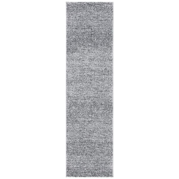 Retro 2 ft. x 8 ft. Dark Gray/Light Gray Solid Runner Rug