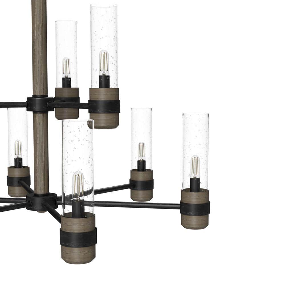 Rustic Iron 30" Two-Tier 9-Light Chandelier
