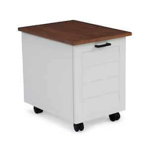 Portsmouth White and Oak Mobile File Cabinet