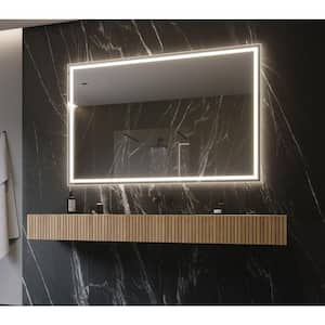60 in. W x 45 in. H Rectangular Frameless Wall Mounted Bathroom Vanity Mirror 6000K LED