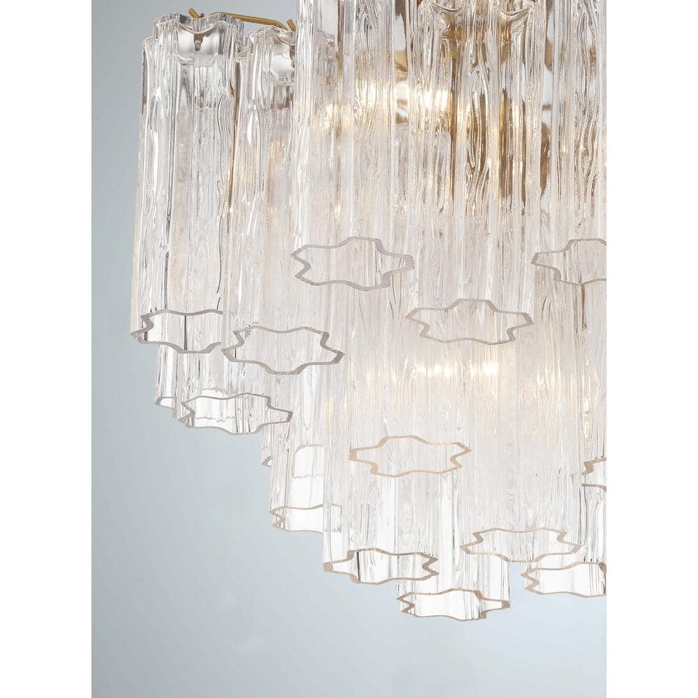 Addis 4-Light Clear Glass and Aged Brass Chandelier