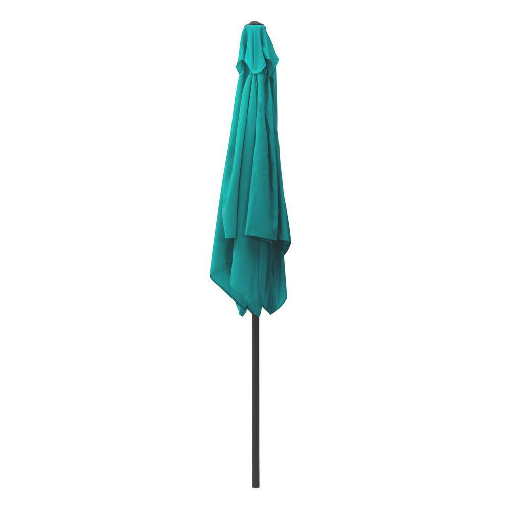 Turquoise Blue 6.5ft Square Steel Frame Patio Umbrella