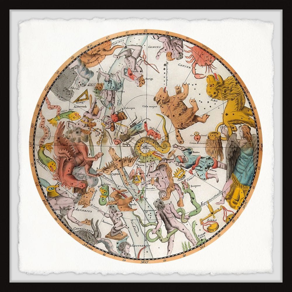 Celestial Map by Marmont Hill Framed Astronomy Art Print 12 in. x 12 in.