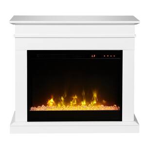 Jasmine 31 in. Mantel with a 23 in. Electric Fireplace in White