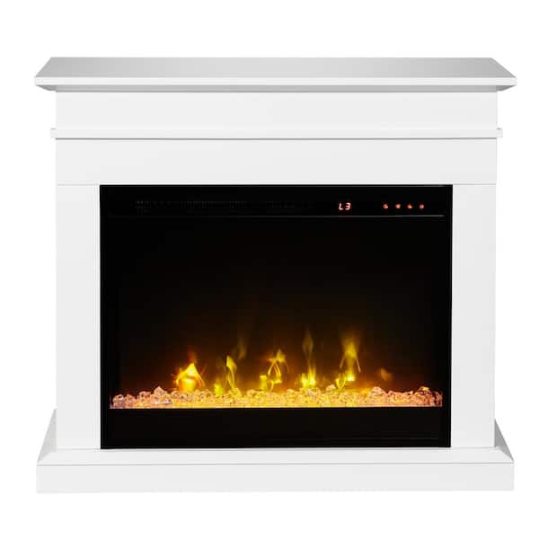 Dimplex Jasmine 31 in. Mantel with a 23 in. Electric Fireplace in White