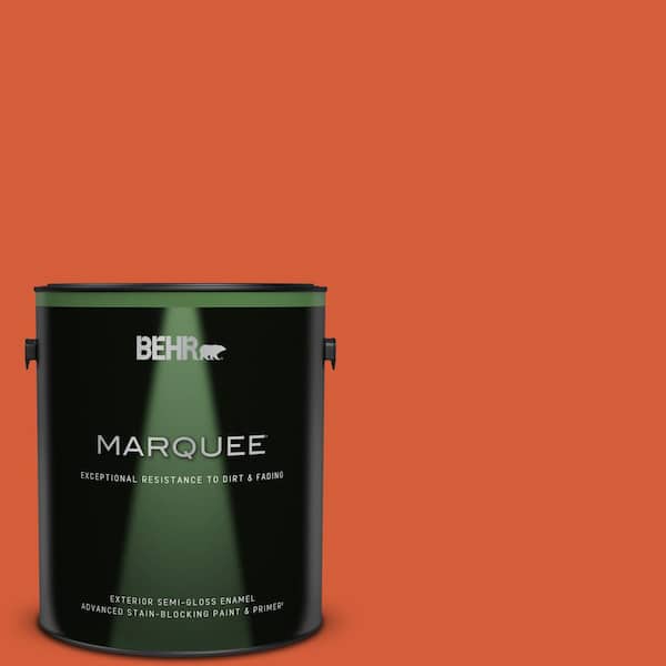 BEHR MARQUEE 1 gal. #S-G-220 Sweet Mandarin Semi-Gloss Enamel Exterior Paint & Primer