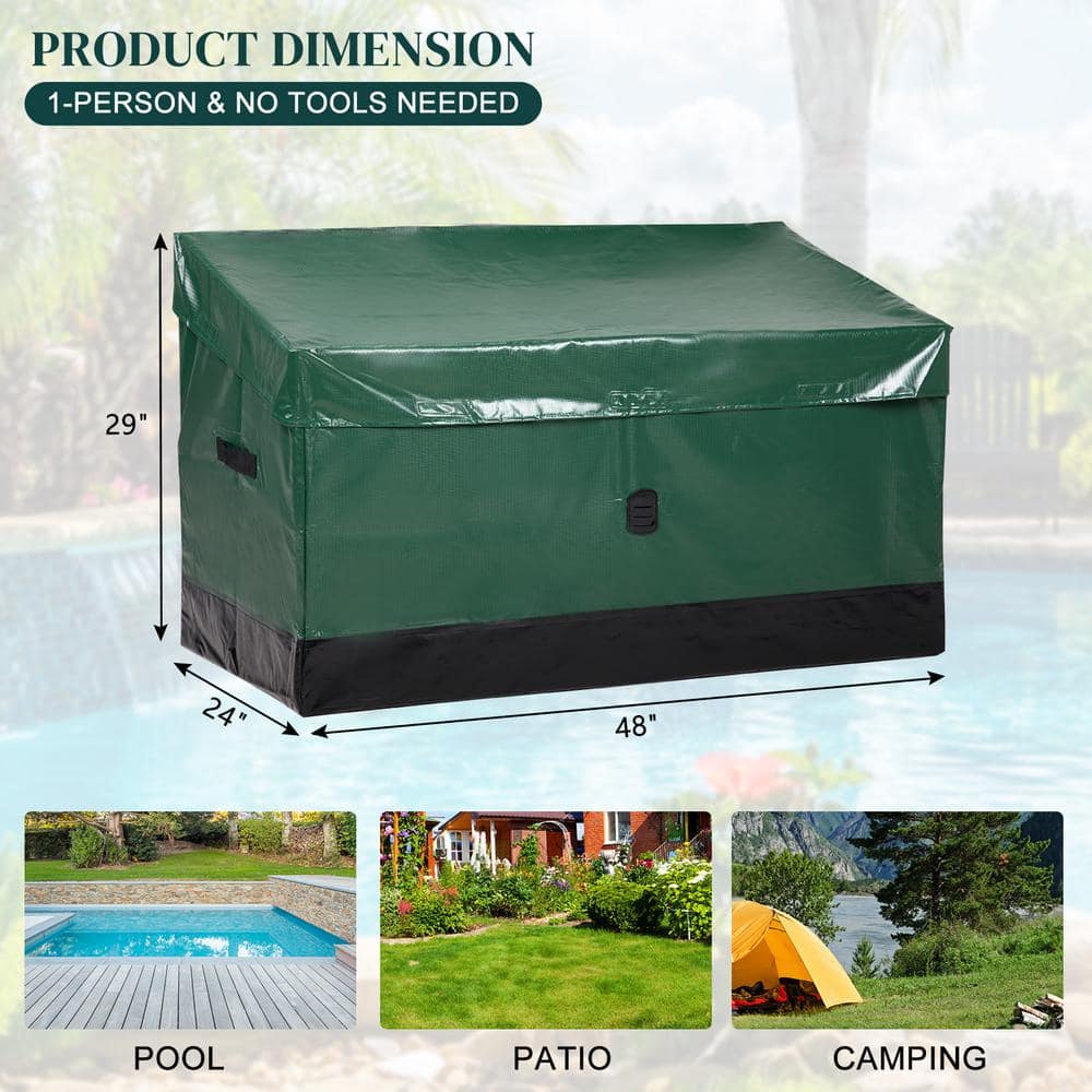 130 Gallon Green PVC Waterproof Outdoor Deck Box