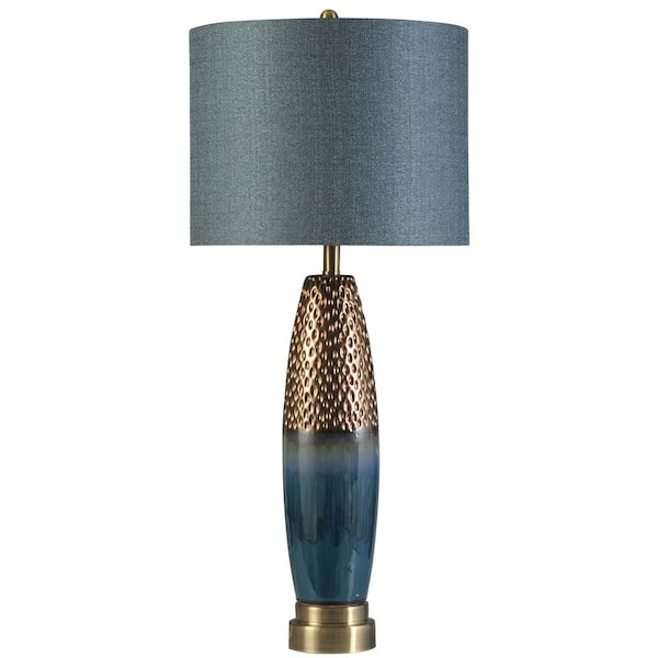Blue Copper Table Lamp, Blue Copper Lamp Shade
