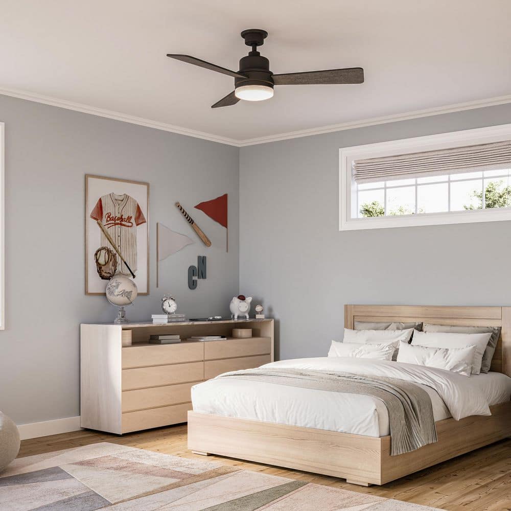 Trevina II 52 in. Indoor Integrated LED Standard Matte Black Modern Downrod Mount Ceiling Fan with Remote price history on PriceWatchPro