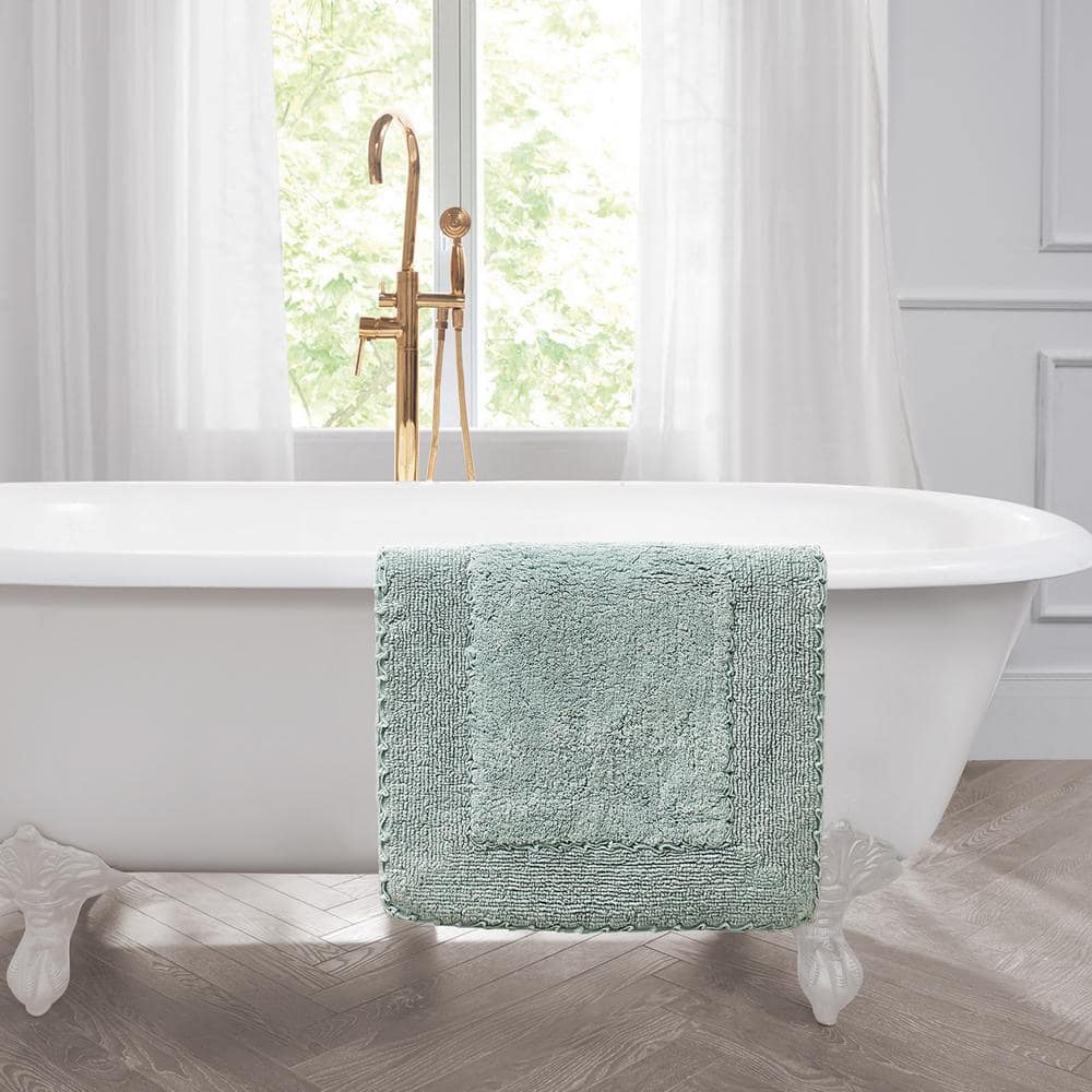 Aqua Cotton Ruffle Bath Rug 20" x 34"