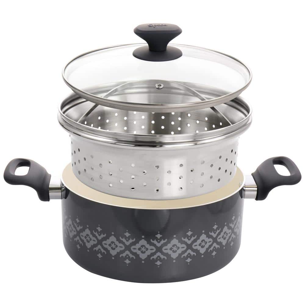 Gray 16-Piece Nonstick Ceramic Cookware Set with Enamel Finish