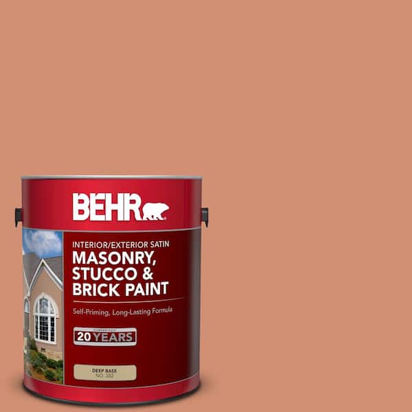BEHR 1 gal. #M200-5 Terra Cotta Clay Satin Interior/Exterior Masonry, Stucco and Brick Paint
