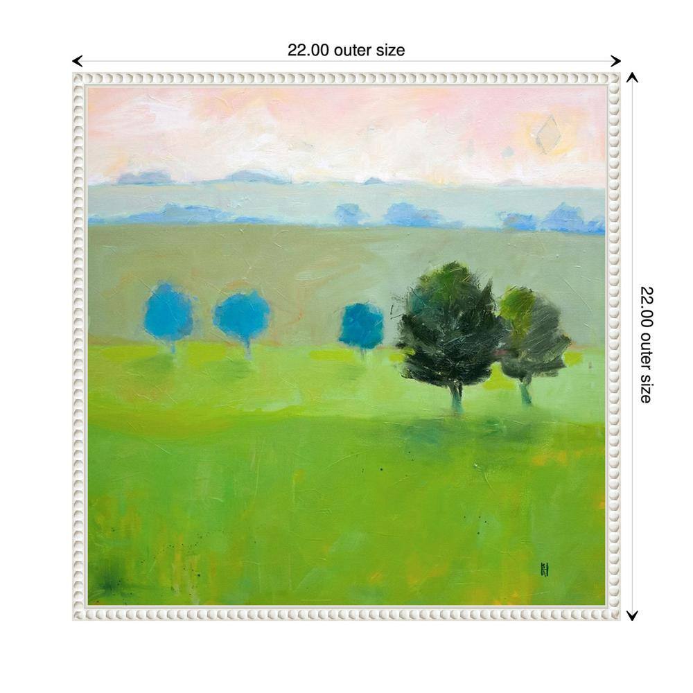 Gascony Trees Contemporary Landscape Canvas Wall Art in White Frame