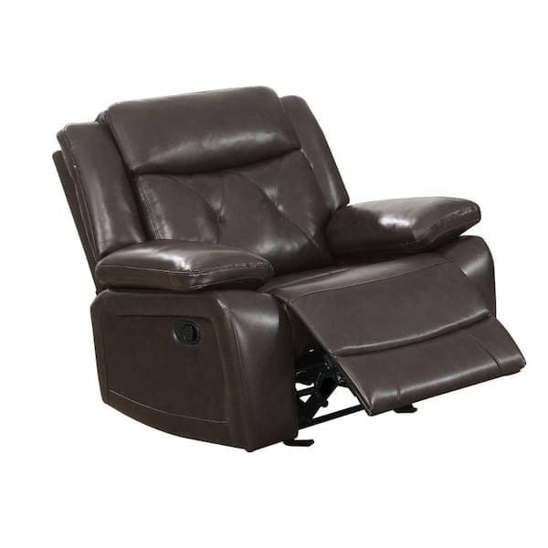 Benjara Brown Faux Leather Power Lift Recliner with One Touch Power Button