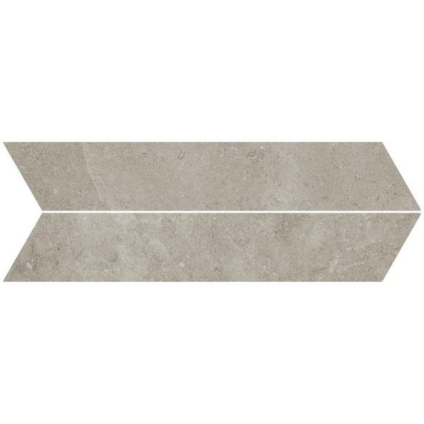 Ivy Hill Tile Iris Chevron Tortora 3.93 in. x 0.41 in. Matte Porcelain Floor and Wall Tile Sample