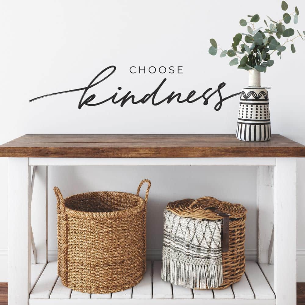 Black Choose Kindness Peel and Stick Vinyl Wall Decal