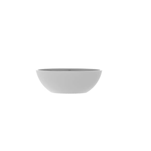 Badeloft USA Badeloft 66 in. Stone Resin Flatbottom Non-Whirlpool Bathtub in Matte White